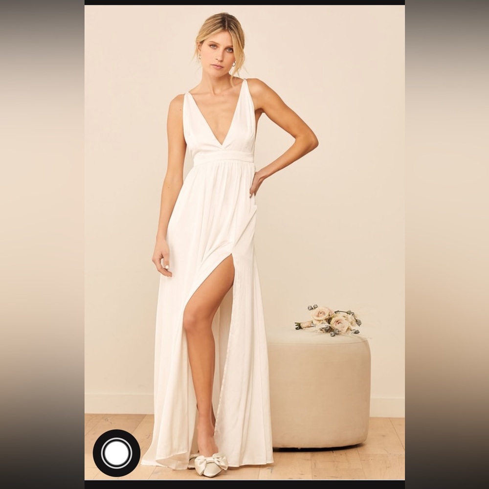 Lulus Satin Dress with Slit